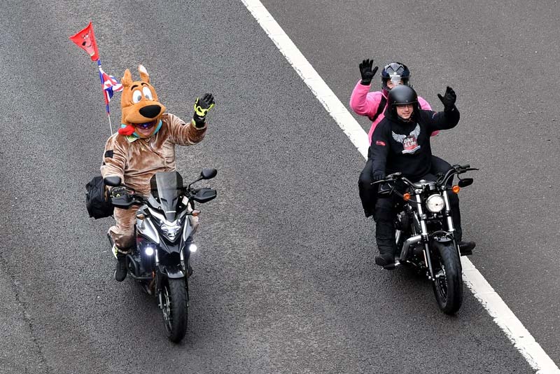 motorcycles ride for UK charity